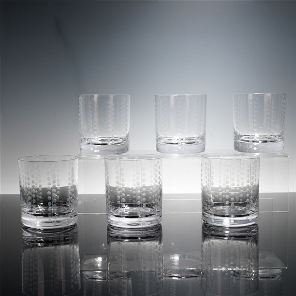 6pc Artel Crystal Double Old Fashioned Whiskey Glasses, Bublinka