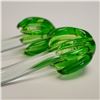 Image 2 : 6pc Glass Cocktail Stirrers with Green Palm Tree Motif