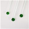 Image 3 : 6pc Glass Cocktail Stirrers with Green Palm Tree Motif