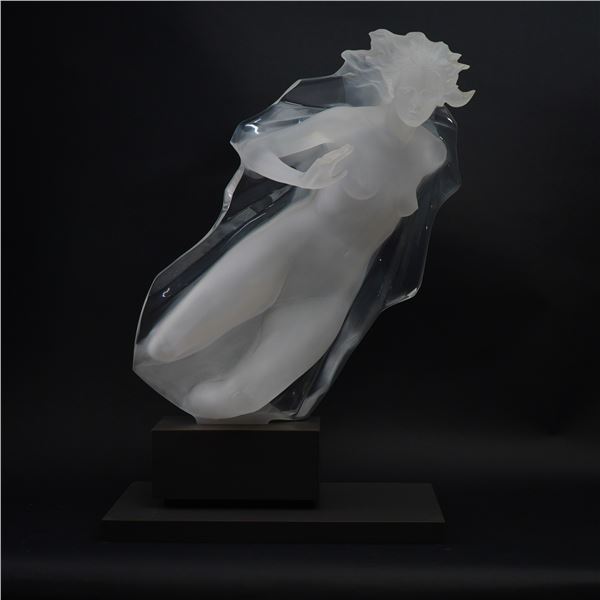 Frederick Hart (American, 1943-1999) Clear Resin Sculpture, Female, Signed