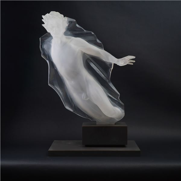 Frederick Hart (American, 1943-1999) Clear Resin Sculpture, Male, Signed