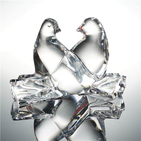 Baccarat Crystal Figurine, Loving Doves