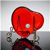 Image 4 : Elsa Peretti For Tiffany & Co. Red Glass Heart Paperweight