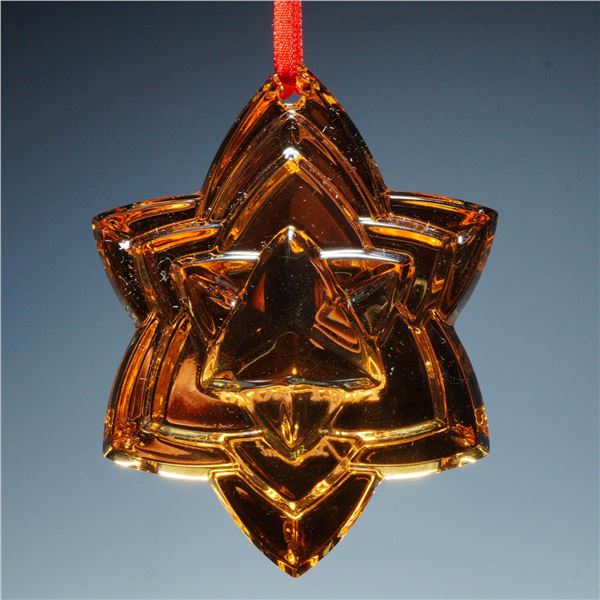 Baccarat Amber Crystal Christmas Ornament, Noel 2018