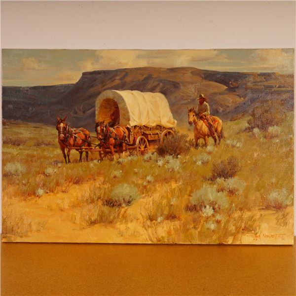 Gary Niblett, Oil on Canvas Painting, Pioneer Road, Signed & Dated