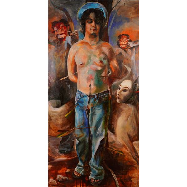 Kim Heise, Life-Size Oil on Canvas, Modern San Sebastian, Signed