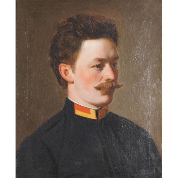 19th Century Original Oil on Canvas, Portrait of a Prussian Officer