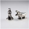 Image 1 : 2pc Sterling Silver Miniatures, Hippo and Otter