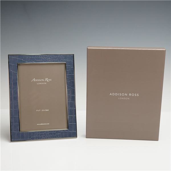 Addison Rose Blue Faux Croc and Silver Table Picture Frame