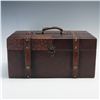 Image 1 : Wood and Faux Leather Storage Case with Brass Hardware