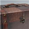 Image 5 : Wood and Faux Leather Storage Case with Brass Hardware
