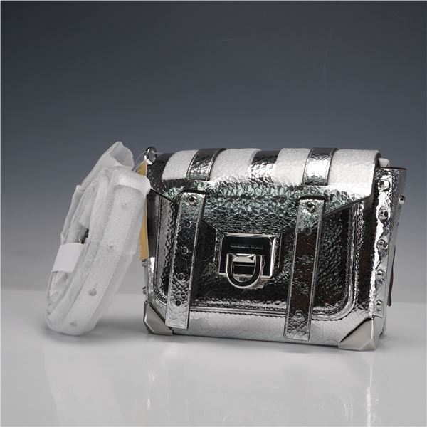 Michael Kors Small Messenger Bag, Manhattan Cracked Metallic Leather