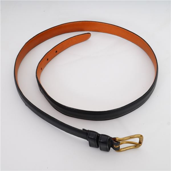 Coach Black Leather Belt with Solid Brass Buckle