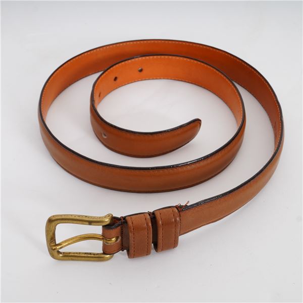 Coach Glove-Tanned Leather Belt with Solid Brass Buckle