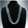 Image 1 : Sterling Silver and Turquoise Multi-Strand Necklace