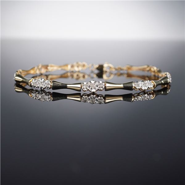 10K Gold Diamond Link Bracelet