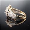Image 4 : 10K Gold Diamond Cluster Teardrop Ring