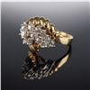 Image 1 : 14K Gold Diamond Bypass Cluster Ring