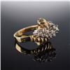 Image 2 : 14K Gold Diamond Bypass Cluster Ring