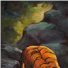 Image 4 : Gerry Phillips, Oil on Canvas Painting, Tiger at Water Hole, Signed