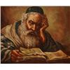 Image 1 : Judaica Oil on Canvas Portrait of an Elderly Scholar Reading