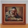 Image 2 : Judaica Oil on Canvas Portrait of an Elderly Scholar Reading