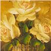 Image 5 : 3pc Oil on Canvas Paintings & Color Etching, Floral Bouquets, Signed