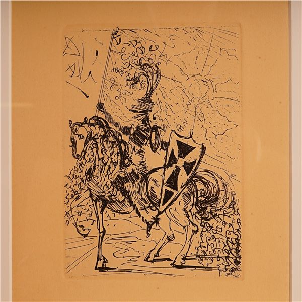 Salvador Dali, Etching on Paper, El Cid from The Five Spanish Immortals