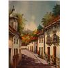 Image 1 : Bolivar Arcentales, Watercolor Painting, Andean Village Street, Signed