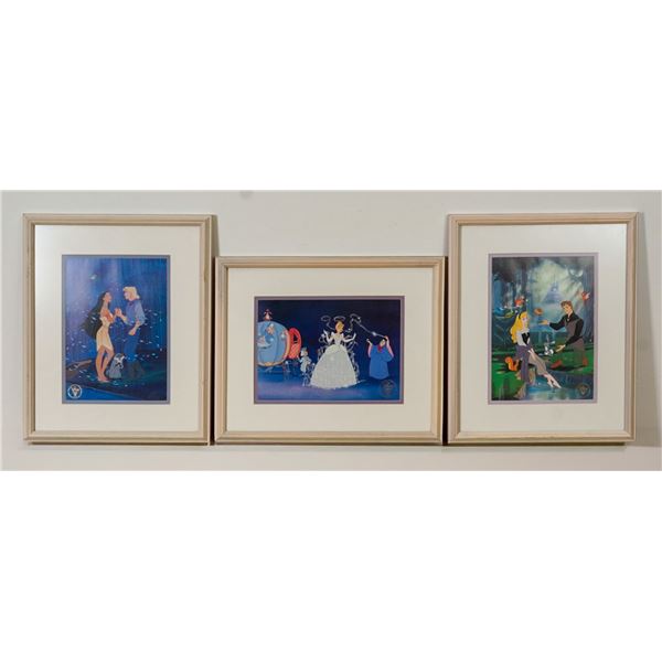 3pc Walt Disney Commemorative Princess Lithographs