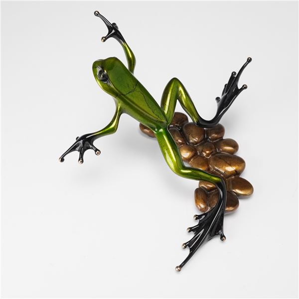 Tim Cotterill Frogman Bronze Figurine Sculpture, Stepping Stone