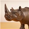 Image 4 : Rhinoceros Cavalry Saddle Sculpture in Solid Brass w/ Patinated Finish