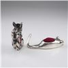 Image 2 : 2pc Miniature Sterling Silver Pin Cushions, Mouse and Squirrel