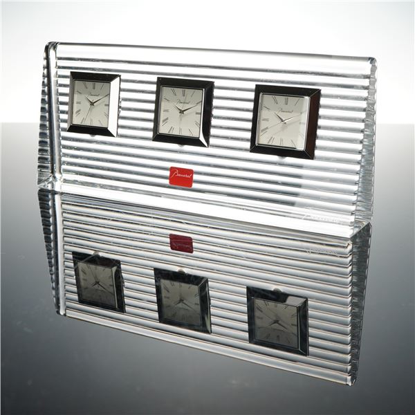 Baccarat Galilee Crystal Triple Face Clock