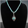 Image 4 : 3pc Sterling Silver Beaded and Gemstone Necklace and Pendants