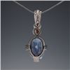 Image 2 : Judith Ripka 18K White Gold Blue Stone and Diamond Pendant