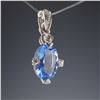 Image 4 : Judith Ripka 18K White Gold Blue Stone and Diamond Pendant