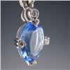 Image 5 : Judith Ripka 18K White Gold Blue Stone and Diamond Pendant