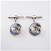 Image 1 : Sterling Silver Hunting Dog Pictorial Cufflinks