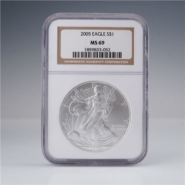 2005 American Eagle Silver Dollar MS69 NGC Graded Coin