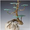 Image 3 : Bonsai Tree Form Metal and Stone Sculpture