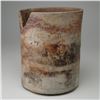 Image 1 : Pre-Columbian Cylindrical Earthenware Vessel with Carvings