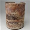 Image 2 : Pre-Columbian Cylindrical Earthenware Vessel with Carvings