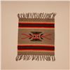 Image 1 : Small Handwoven Chimayo Wool Textile with Geometric Design