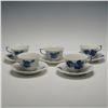 Image 1 : 5pc Royal Copenhagen Cup and Saucer Set, Blue Flowers