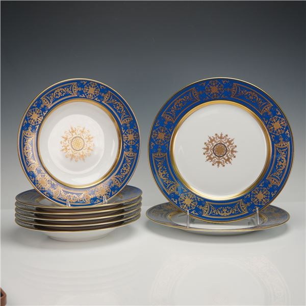 8pc Bernardaud French Porcelain Dinnerware, Aux Rois