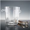Image 1 : Elegant Cut Crystal Ice Bucket with Silver Plate Tongs