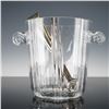 Image 2 : Elegant Cut Crystal Ice Bucket with Silver Plate Tongs