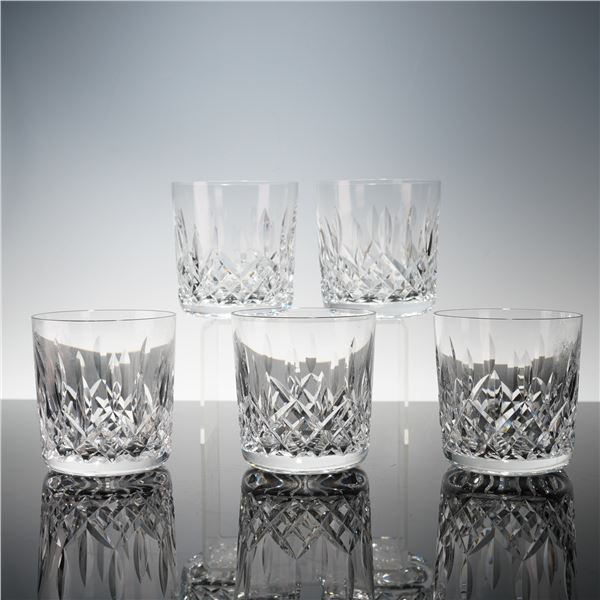 5pc Waterford Crystal Old Fashioned Tumblers, Lismore