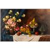 Image 1 : Oil on Canvas Painting, Still Life with Flowers and Fruits, Signed
